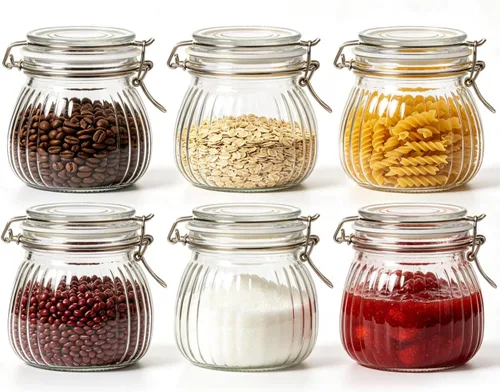 Miniatura 19 de ComSaf Recipientes de vidrio de 71 onzas con tapas herméticas de abrazadera (juego de 3), tarros grandes de fermentación y despensa de 2.1 L