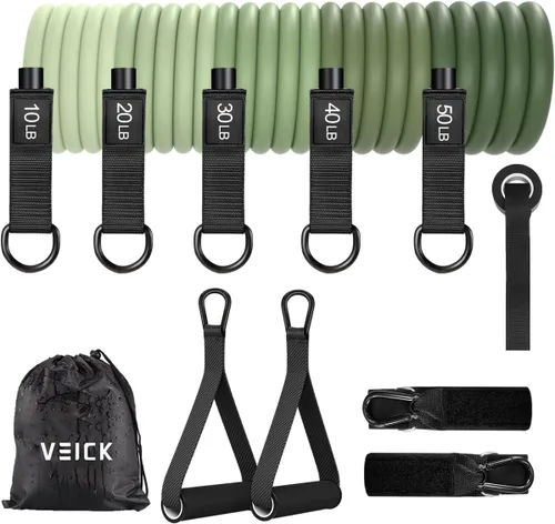 Miniatura 9 de VEICK Resistance Bands with Handles for Men Women, Exercise Bands, Workout Bands for Working Out, Exercising Bands for Fitness Weights Work Out at