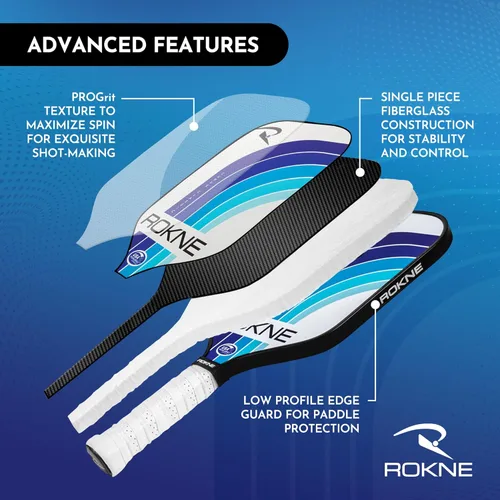 Miniatura 2 de ROKNE Curve Classic Pickleball Paddle Paletas de pickleball de fibra de vidrio aprobadas por USAPA Ingeniería de precisión y comodidad Textura