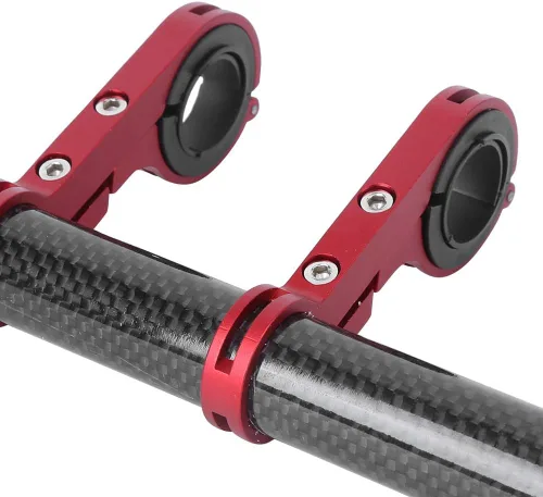Miniatura 7 de BORDSTRACT Extensor de manillar doble para bicicleta, estante de extensión de manillar de aleación de aluminio, soporte de luz de mesa de código