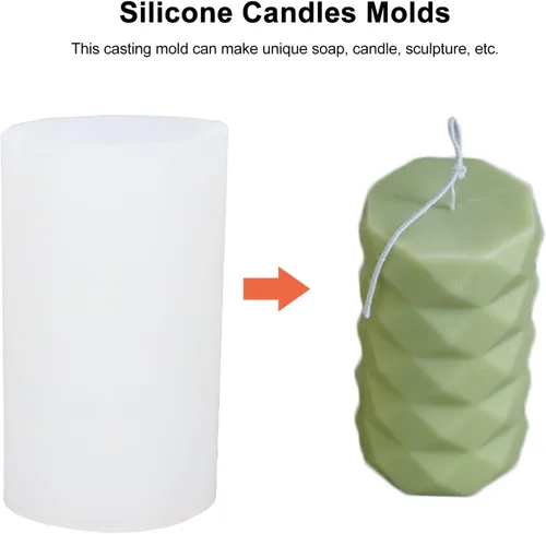 Miniatura 3 de Moldes para velas cilíndricas, moldes de resina epoxi para hacer velas, jabones, espécimen de flores, suministros para manualidades