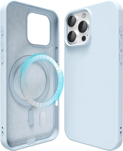 Miniatura 40 de oakxco Funda de silicona para iPhone 12 Pro Max, magnética, compatible con carga inalámbrica Magsafe, cubierta protectora de goma suave y delgada