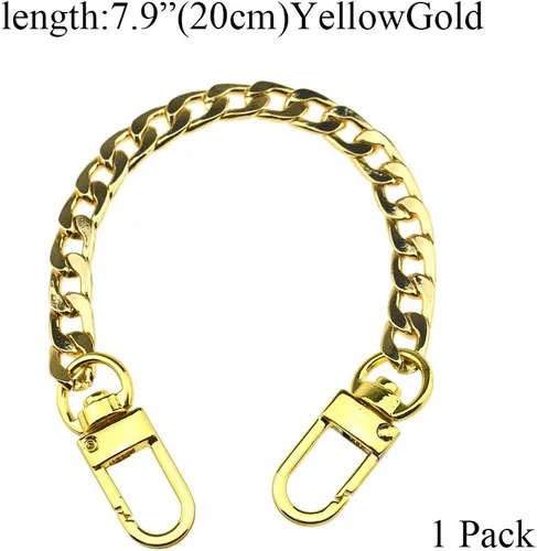 Miniatura 5 de HAHIYO Mini Pochette - Correa de cadena fina y ancha de 0.276 in para LV de 7.9 pulgadas de largo, 7.9 pulgadas de grosor, 0.102 in, oro amarillo