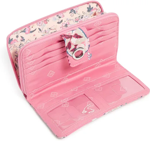 Miniatura 2 de Vera Bradley Cartera de algodón Turnlock para mujer con protección RFID