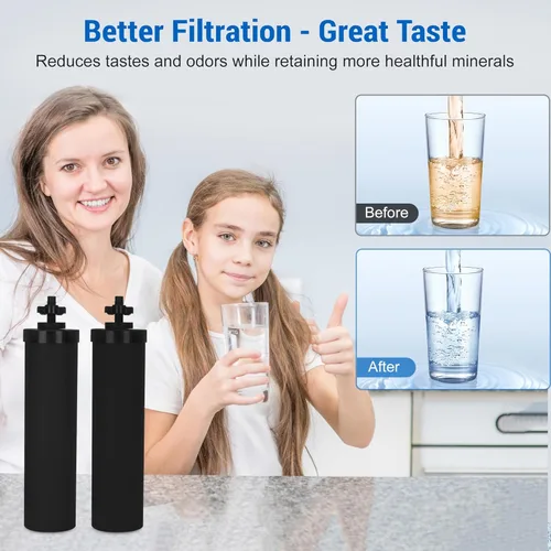 Miniatura 6 de Elementos de purificación negros certificados NSF/ANSI 42, para reemplazo de filtros de agua BB9-2®, compatible con el sistema de filtración por