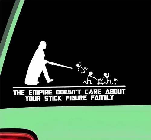 Miniatura 2 de AG-673 - Adhesivo adhesivo de vinilo con texto en inglés «The Empire Doesn't Care About Your Family» para automóvil, camión, pared, portátil
