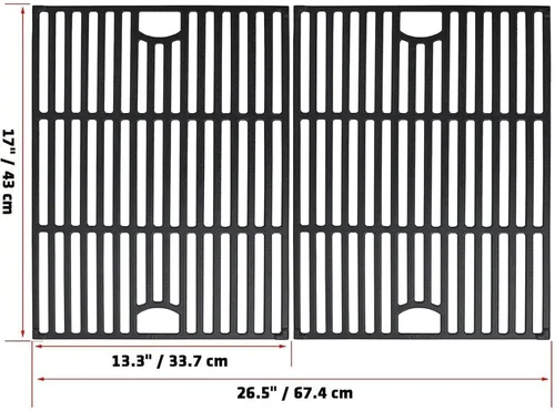 Miniatura 2 de Rejillas para parrilla Nexgrill, piezas de repuesto 5 quemadores 720-0888N 720-0888, rejilla de cocción de hierro fundido de 17 pulgadas