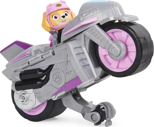 Miniatura 5 de Paw Patrol, Moto Pups Deluxe de Skye, vehículo de motocicleta de tracción que hace piruetas y figura de juguete