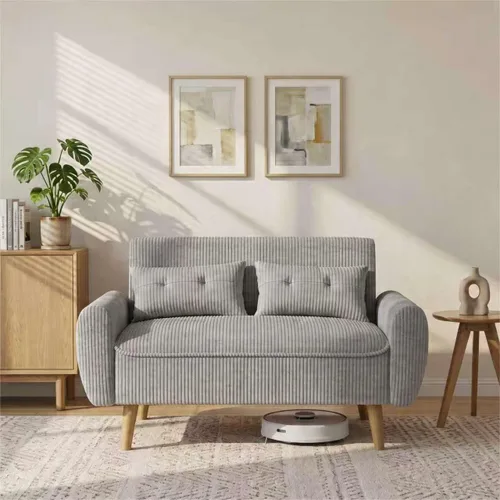 Miniatura 10 de Shintenchi Sofá Loveseat Pequeño y Moderno, Sofá de 2 Asientos Tapizado en Tela de Mediados de Siglo, Muebles Love Seats para Espacios Pequeños