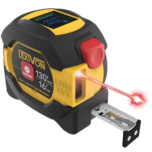 Miniatura 9 de LEXIVON [2-Pack] Cinta métrica DuaLock de 25 pies/7,5 m Cuchilla de 1 pulgada de ancho con revestimiento de nailon, acabado mate blanco y amarillo