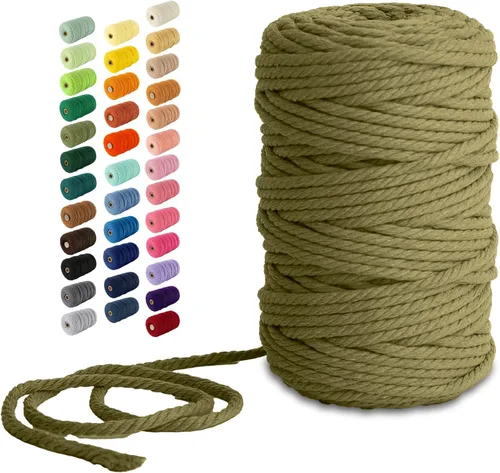 Miniatura 139 de Nook Theory - Cuerda de macramé de 3 mm, 220 yardas de cuerda de algodón, hilo de 4 mm y 5 mm, cuerda para manualidades, perfecta para colgantes