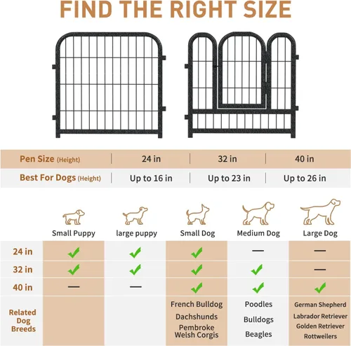 Miniatura 2 de Corralito para Perros 8/16 Paneles 32" de Altura Valla Resistente para Perros Corral para Cachorros para Perros Grandes Medianos Pequeños