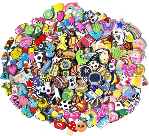 35, 50, 100 piezas aleatorias de PVC para zapatos, zapatos de jardín, bonitos dijes para zapatos, pulseras decorativas con diferentes diseños de