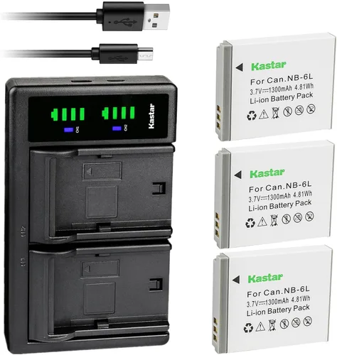 Miniatura 6 de Kastar Reemplazo del cargador de batería USB NB-6L LTD2 para Canon NB-6L NB6L, NB-6LH NB6LH, Canon CB-2LY Charge, Canon Digital IXUS 200 IS, cámara