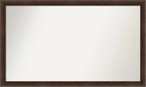 Miniatura 488 de Amanti Art Espejo de pared personalizado no biselado (24 x 27 pulgadas), marco estrecho de nogal chipre - varios tamaños personalizados - Espejo