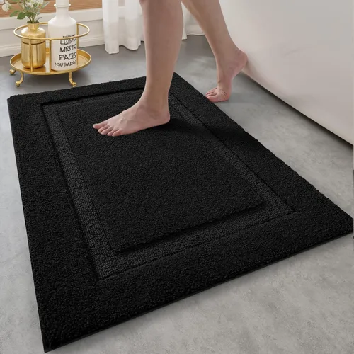 Miniatura 15 de LUMI Alfombras grandes y ultrasuaves para baño, antideslizantes con respaldo de goma, tapete de baño absorbente y lavable de secado rápido, alfombra