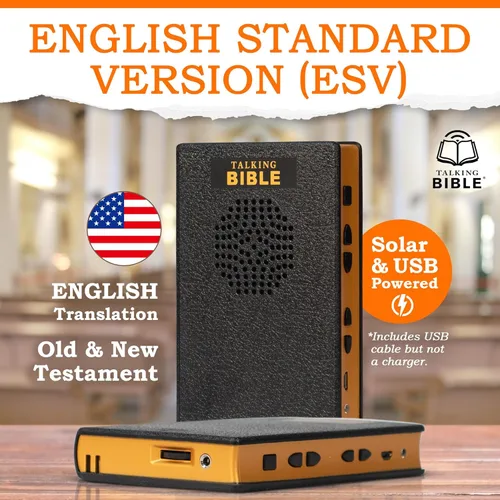 Miniatura 2 de Reproductor electrónico de audio de la Santa Biblia en inglés para personas mayores, niños y ciegos, alimentado por energía solar y recargable por