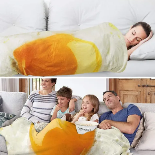 Miniatura 4 de Cobija gigante de tortilla de Burrito realista Manta de franela graciosa de bromas divertidas para regalos de Navidad o de Cumpleaños