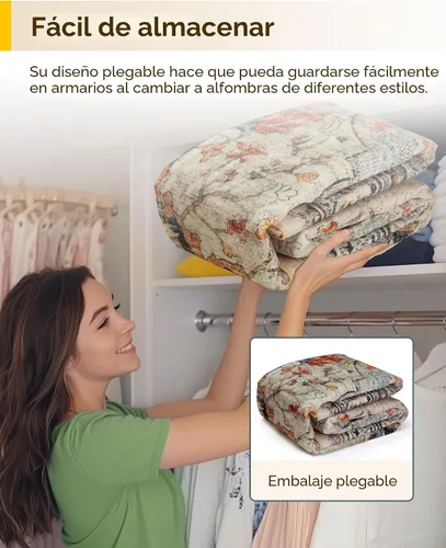 Miniatura 6 de RELEANY - Tapete de 2 x 3 pies, lavable, antideslizante, con patrón floral, vintage, de medallón y aspecto desgastado, para sala de estar, azul