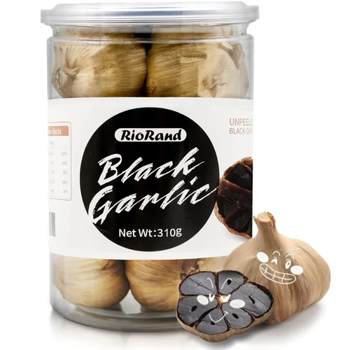 RioRand Ajo Negro 10.93 oz Ajo Negro Entero Envejecido por 90 Días Completos Tarro De Ajo Negro 0.68 Libras