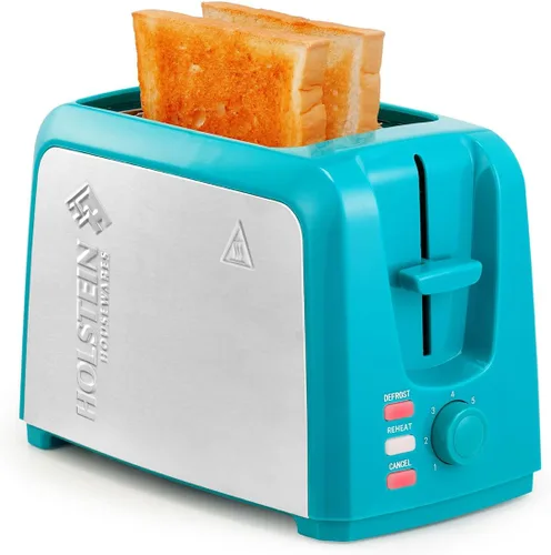 Miniatura 11 de Holstein Housewares Tostadora de 2 rebanadas con 7 ajustes de tostado, ranuras extra anchas, recalentamiento, descongelación, cancelación