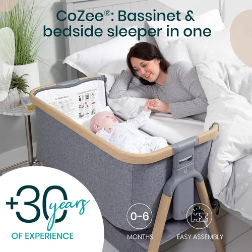 Miniatura 2 de Tutti Bambini CoZee® Moisés y Cuna de Cabecera 2 en 1 para Bebé - Moisés de Cabecera de Plegado Rápido, Cuna para Bebé con 6 Alturas de Colchón