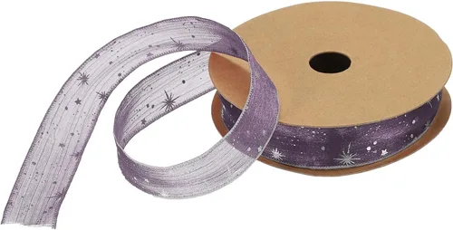 Miniatura 19 de MECCANIXITY Cinta transparente de organza de estrella de 1 pulgada y 20 yardas, cinta de hilo de nieve brillante negra para envolver regalos, caja