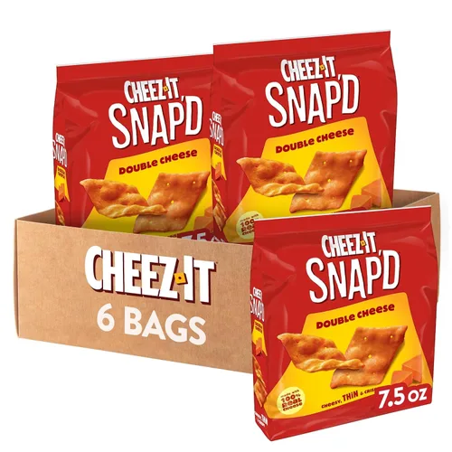 Miniatura 15 de Cheez-It Snap'd Chips de Galletas de Queso, Crujientes Delgadas, Aperitivos para el Almuerzo, Cheddar Crema Agria y Cebolla, Caja de 45oz (6 Bolsas)