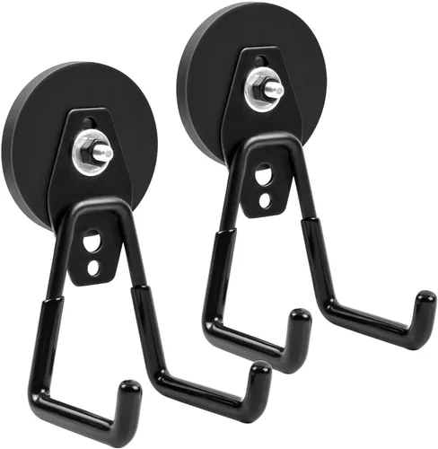Miniatura 6 de MIN CI Paquete de 2 ganchos magnéticos, manget grande con ganchos, ganchos magnéticos de 2.59 pulgadas (2.598 in) resistentes para manguera, sierra