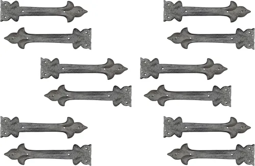 Miniatura 11 de Adonai Hardware Adonijah Bisagra falsa de aluminio para montaje frontal (6.5" x 12 Pack, Negro mate) para puertas de granero, puertas, armarios