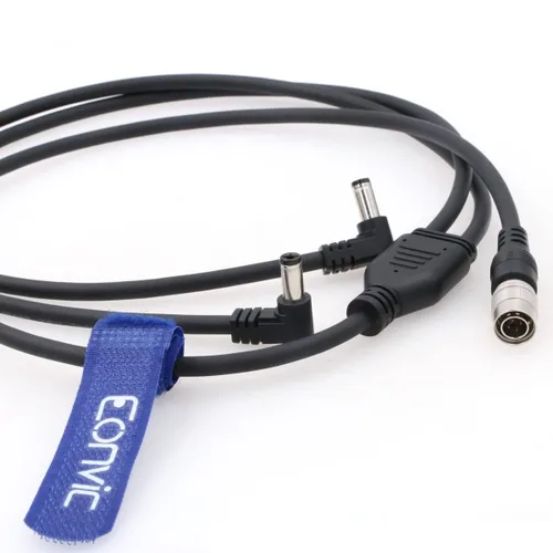 Miniatura 4 de Hirose - Cable divisor en Y de entrada de CC de 4 pines a 2 vías de 0.098 in para monitor receptor Lectrosonics SRc