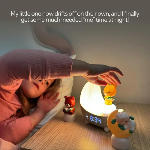Miniatura 6 de Move2Play, Máquina de Sonido Dozi Más de 3 horas de contenido Luz nocturna Reloj despertador para niños pequeños y niños Tranquilizador Ok