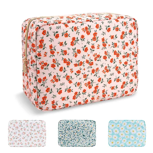 Miniatura 110 de Estuche pequeño para lápices y maquillaje para bolso, lindo estuche de lápices, bolsa de pinceles de maquillaje de nylon con cremallera, estuche