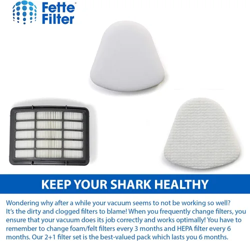 Miniatura 5 de Fette Filter Filtros para Shark Vacuum Navigator Lift-away ZU503AMZ, NV350, NV351, NV352, NV355, NV356E, NV357, NV360, NV370, NV391, UV440, UV490