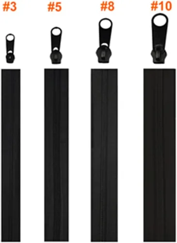 Miniatura 2 de CANFON Cremalleras #8, 20 tiradores de cremallera de nailon de 360 pulgadas, rollo de cremallera a granel de 10 yardas para bolsas de costura a