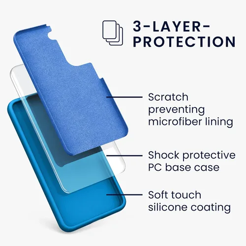 Miniatura 2 de kwmobile Funda compatible con Samsung Galaxy S22 - Funda de silicona TPU con acabado suave - Blue Reef