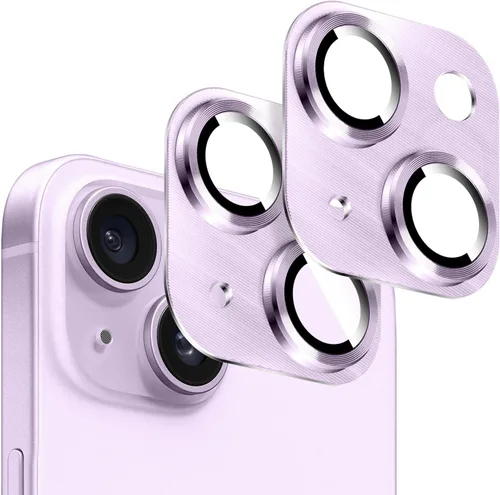 Miniatura 7 de Kucheed 2 protectores de lente de cámara para iPhone 11, aluminio de metal de una pieza con textura 3D, decoración diseñada para decoración