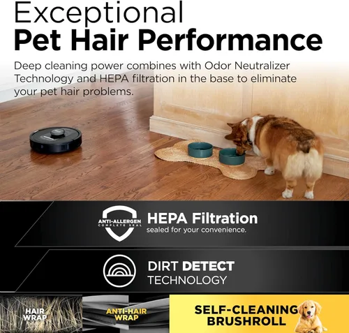 Miniatura 11 de Shark PowerDetect Robot Aspiradora con base autovaciante con tecnología NeverStuck, limpieza profunda automática en alfombras y suelos duros