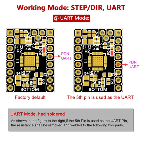 Miniatura 4 de BIGTREETECH TMC2209 V1.3 UART controlador de motor paso a paso 2.8A Peak Stepstick controlador silencioso para Manta M8P, Octopus V1.1, Octopus Pro