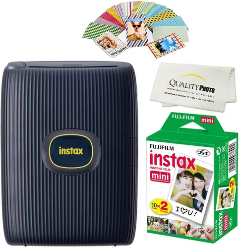 Miniatura 4 de Fujifilm Instax Mini Link 2 Impresora para Smartphone Más Películas Instax Mini Paquete de 20. Más Pegatinas. Paño de Microfibra Multiuso de Blanco