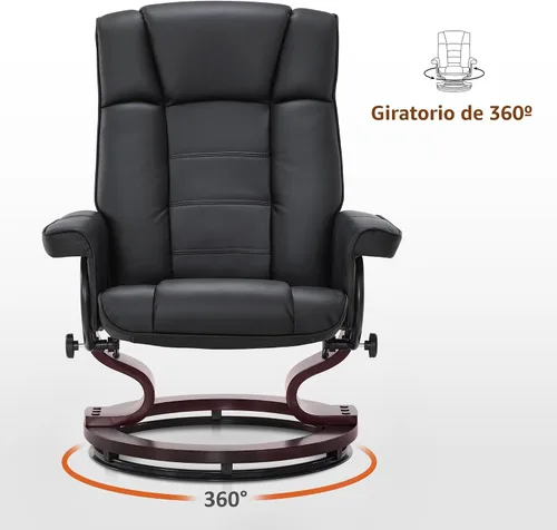 Miniatura 3 de MCombo - Sillón reclinable manual giratorio con otomana, juego de silla y otomana para autocaravana espacios pequeños, sala de estar, dormitorio