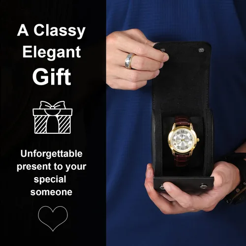 Miniatura 7 de ROSELLE Funda para reloj para hombres y mujeres con forro de gamuza, estuche de viaje para reloj, organizador de almacenamiento y exhibición