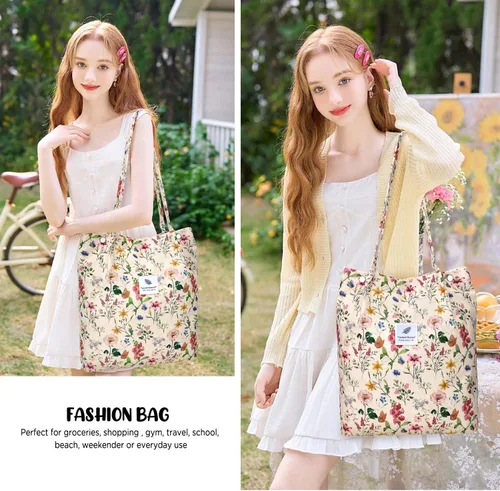 Miniatura 157 de Ayieyill - Bolsa de pana para mujer y niña, con correa de lona para colgar al hombro, bolsa con bolsillo