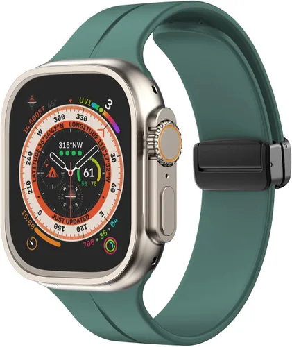 Miniatura 32 de Banda magnética compatible con Apple Watch de 38mm 40mm 41mm 42mm 44mm 45mm 46mm 49mm, mujeres y hombres, correa deportiva de silicona compatible