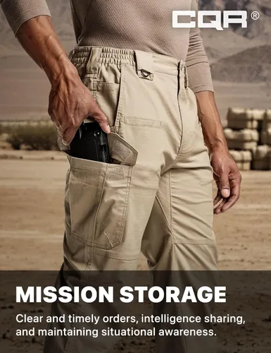 Miniatura 87 de CQR – Pantalones tácticos elásticos tipo cargo para hombre, resistentes al agua, de tela ripstop (antidesgarros), ligeros, ideales para uso diario