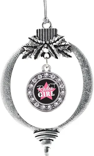 Miniatura 120 de Inspired Silver - Twin One - Adorno festivo de Navidad de plata - Adorno festivo de árbol de Navidad con dije de círculo y circonita cúbica
