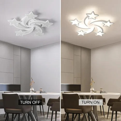 Miniatura 7 de JAYMP Lámpara de techo en forma de flor regulable moderna lámpara de techo con control remoto LED para dormitorio, sala de estar, comedor
