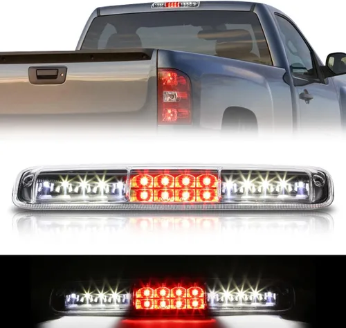 Miniatura 3 de Auto Dynasty Luz de Freno LED Cromada de Doble Fila para Tercera Posición de Montaje Alto Compatible con Silverado Sierra GMT800 99-07 Cromo