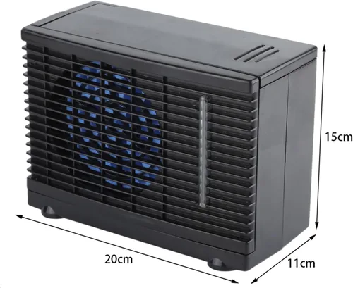 Miniatura 2 de Calentador de aire de coche de 12 V, ventilador de enfriamiento evaporativo portátil con 2 velocidades, mini ventilador de tablero para vehículos