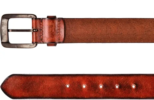 Miniatura 4 de PUZO Cinturón de cuero de grano completo de 1.496in de ancho para hombre